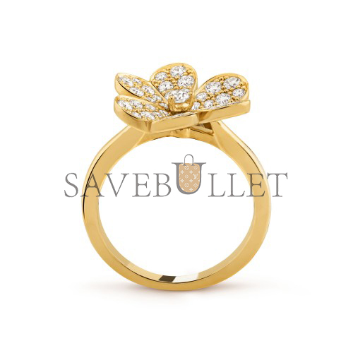 VAN CLEEF ARPELS FRIVOLE RING, 1 FLOWER, SMALL MODEL - YELLOW GOLD, DIAMOND  VCARP2V000