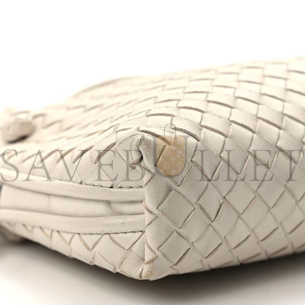 BOTTEGA VENETA NAPPA INTRECCIATO NODINI CROSSBODY MESSENGER WHITE (23*18*5cm)