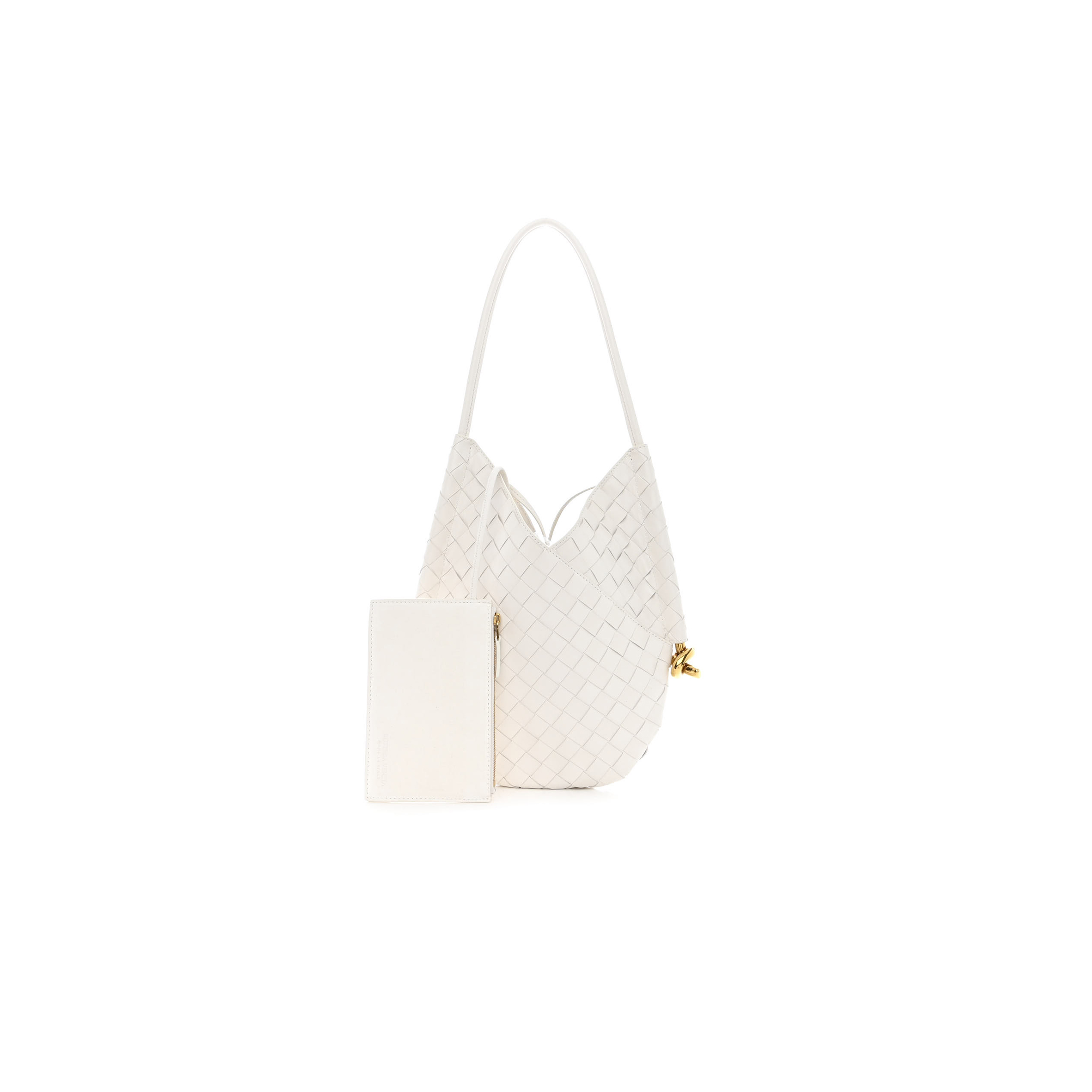 BOTTEGA VENETA NAPPA INTRECCIATO SMALL SOLSTICE HOBO WHITE  (28*25*3cm)