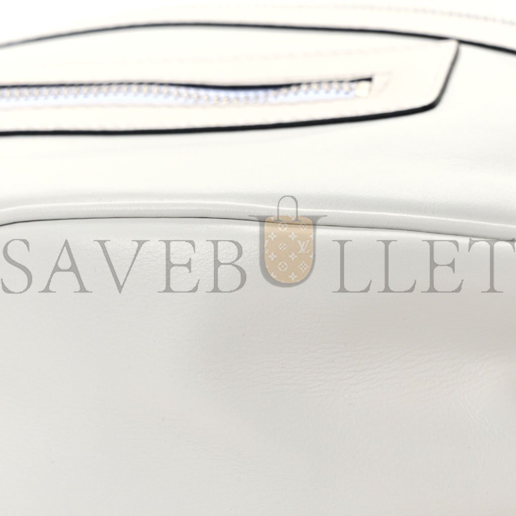 VERSACE CALFSKIN MEDIUM REPEAT ZIP HOBO OPTICAL WHITE  (30*22*9cm)