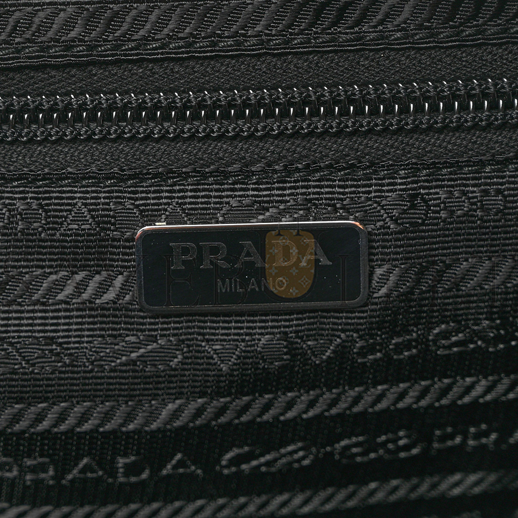 PRADA RE-NYLON SAFFIANO POUCH WRISTLET BLACK (25*13*11cm)