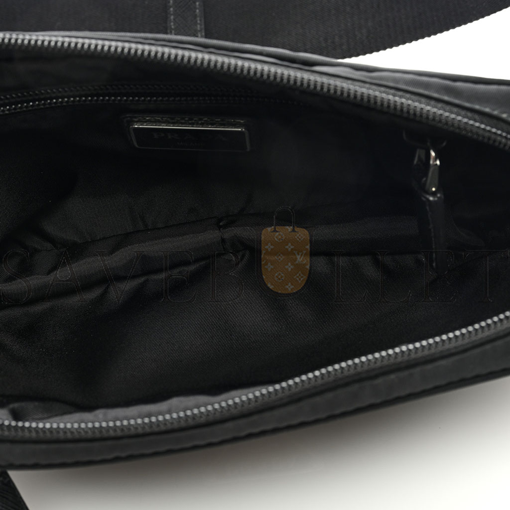 PRADA RE-NYLON SAFFIANO BELT BAG BLACK (21*13*5cm)