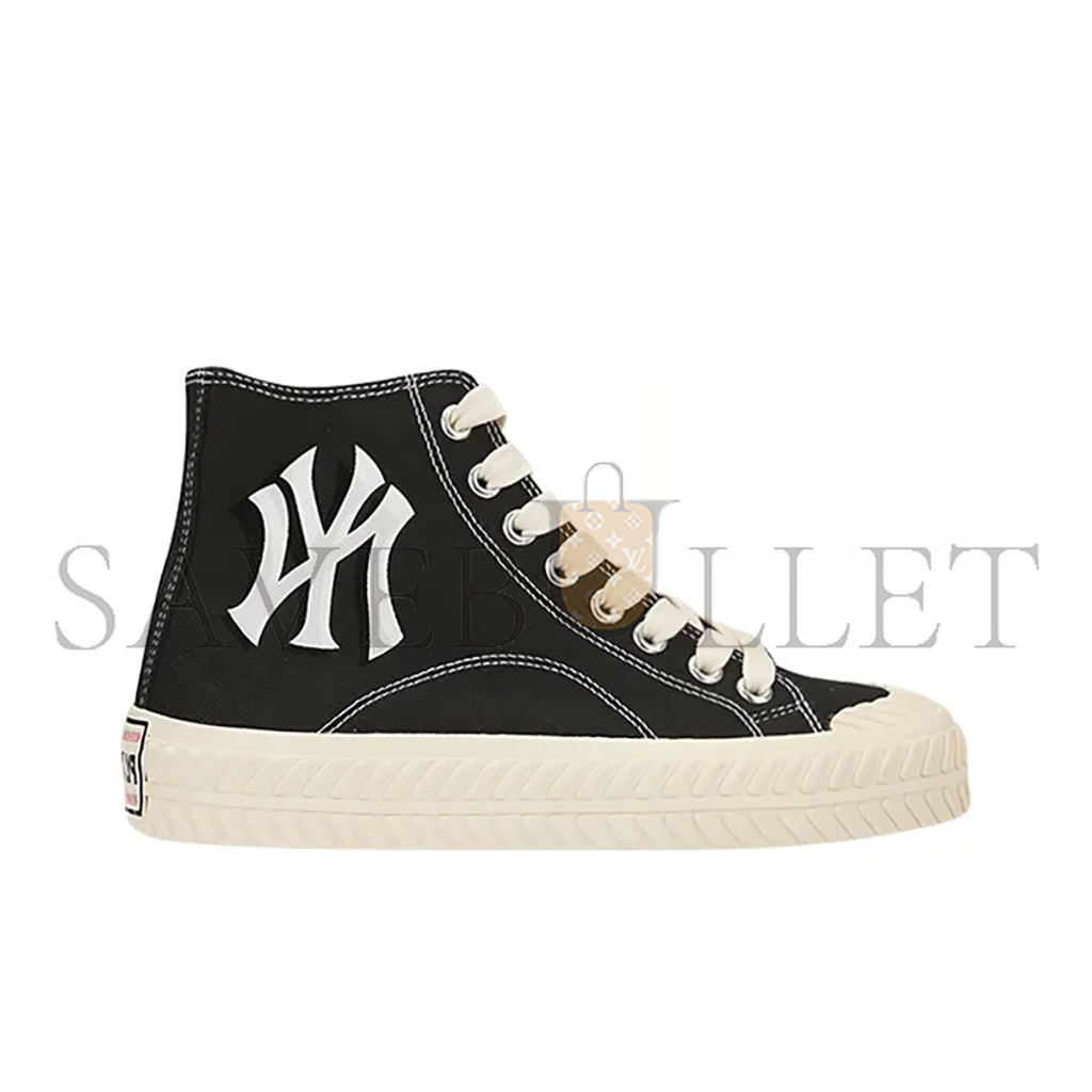 MLB PLAYBALL CANVAS SHOES UNISEX HIGH-TOP BLACK WHITE 32SHP5911