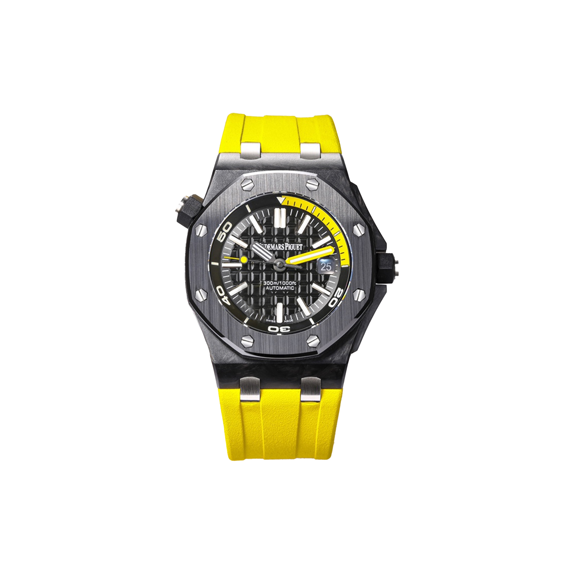 AUDEMARS PIGUET ROYAL OAK OFFSHORE DIVER BLACK DIAL CARBON WATCH 15706AU.OO.A002CA.01