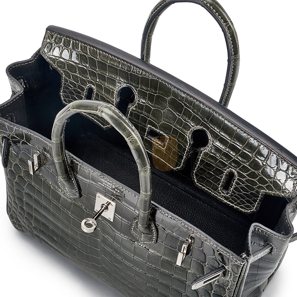 HERMÈS MASTER BIRKIN 35 CUMULONIMBUS GREY ALLIGATOR BAG BK3088SCROCOSSP (35*25*18cm)