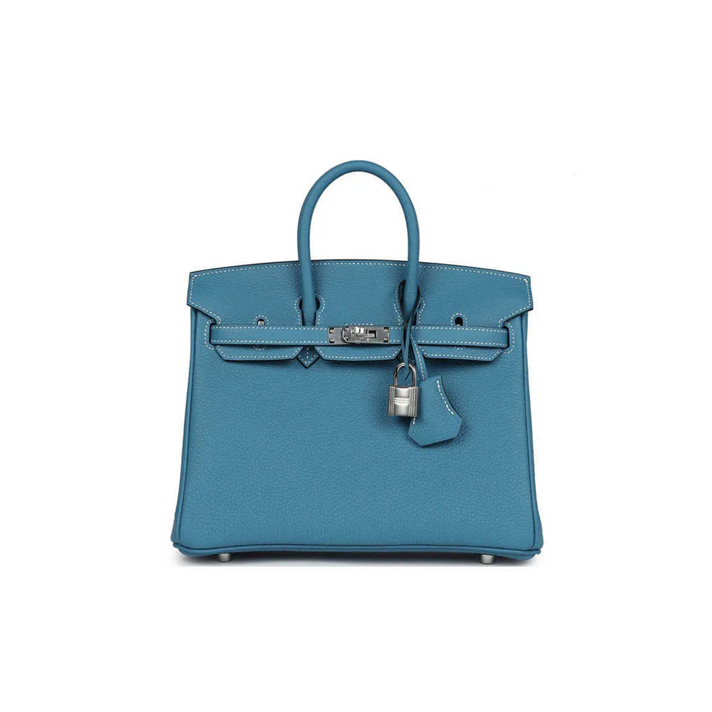 HERMÈS MASTER BIRKIN 30 TOGO LEATHER DUCK BLUE SILVER BUCKLE 1015671846 (30*23*15cm)