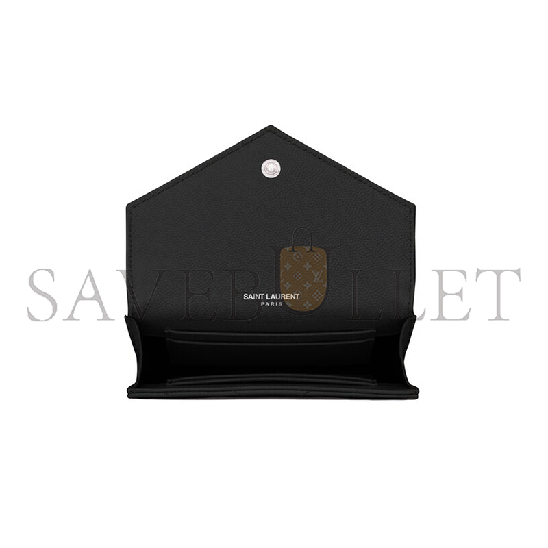 YSL CASSANDRE MATELASSÉ SMALL ENVELOPE WALLET IN GRAIN DE POUDRE LEATHER 414404BOW021000 (13.5*9.5*3cm)