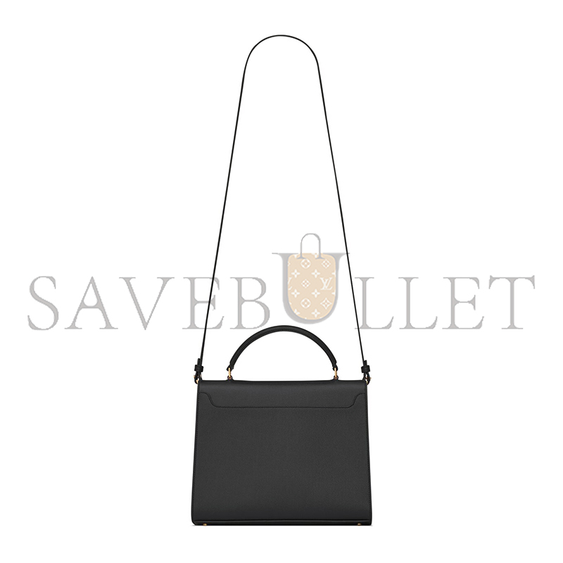 YSL CASSANDRA MEDIUM TOP HANDLE BAG IN GRAIN DE POUDRE EMBOSSED LEATHER 623931BOW0W1000 (24.5*20*11.5cm)