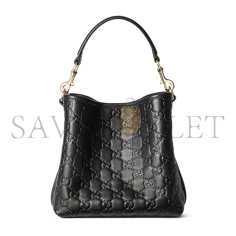 GUCCI GG EMBLEM SMALL BUCKET BAG ‎815118AAFDV1000 (19*18*11cm)