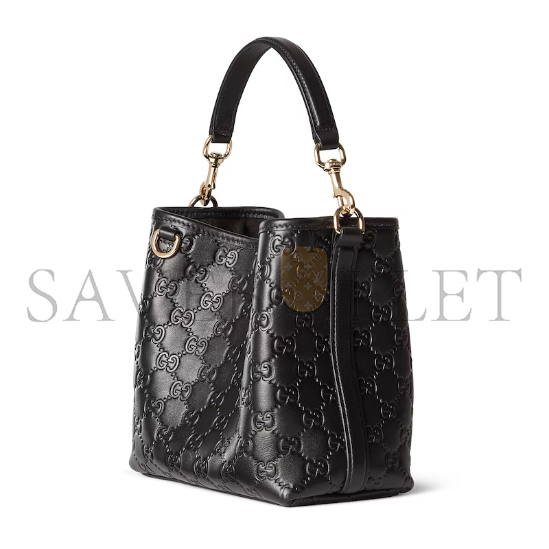 GUCCI GG EMBLEM SMALL BUCKET BAG ‎815118AAFDV1000 (19*18*11cm)