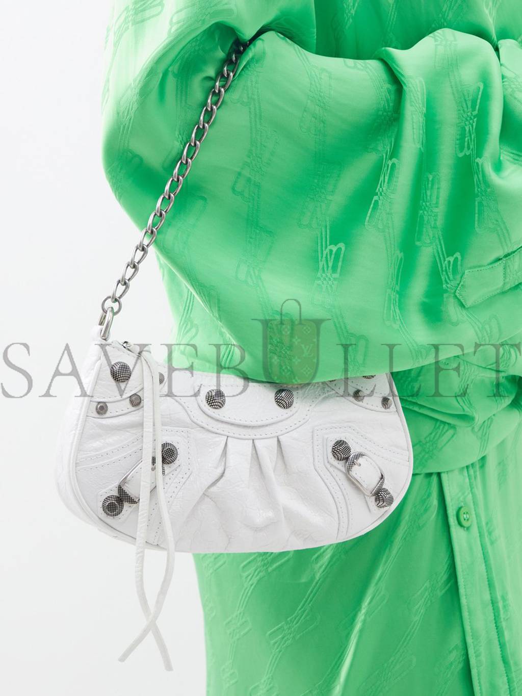 BALENCIAGA WHITE NEO CAGOLE CITY LEATHER SHOULDER BAG MATCHESFASHION US (28.3*24.1*16.7cm)