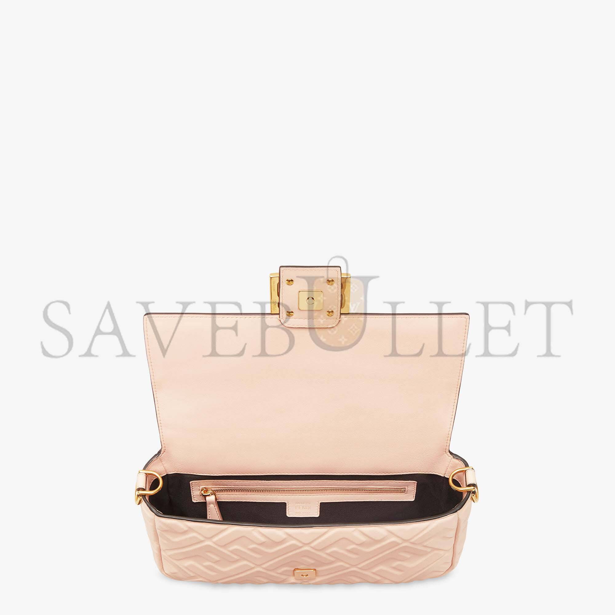 FENDI BAGUETTE - PALE PINK NAPPA LEATHER BAG 8BR600A72VF171M (27*15*6cm)