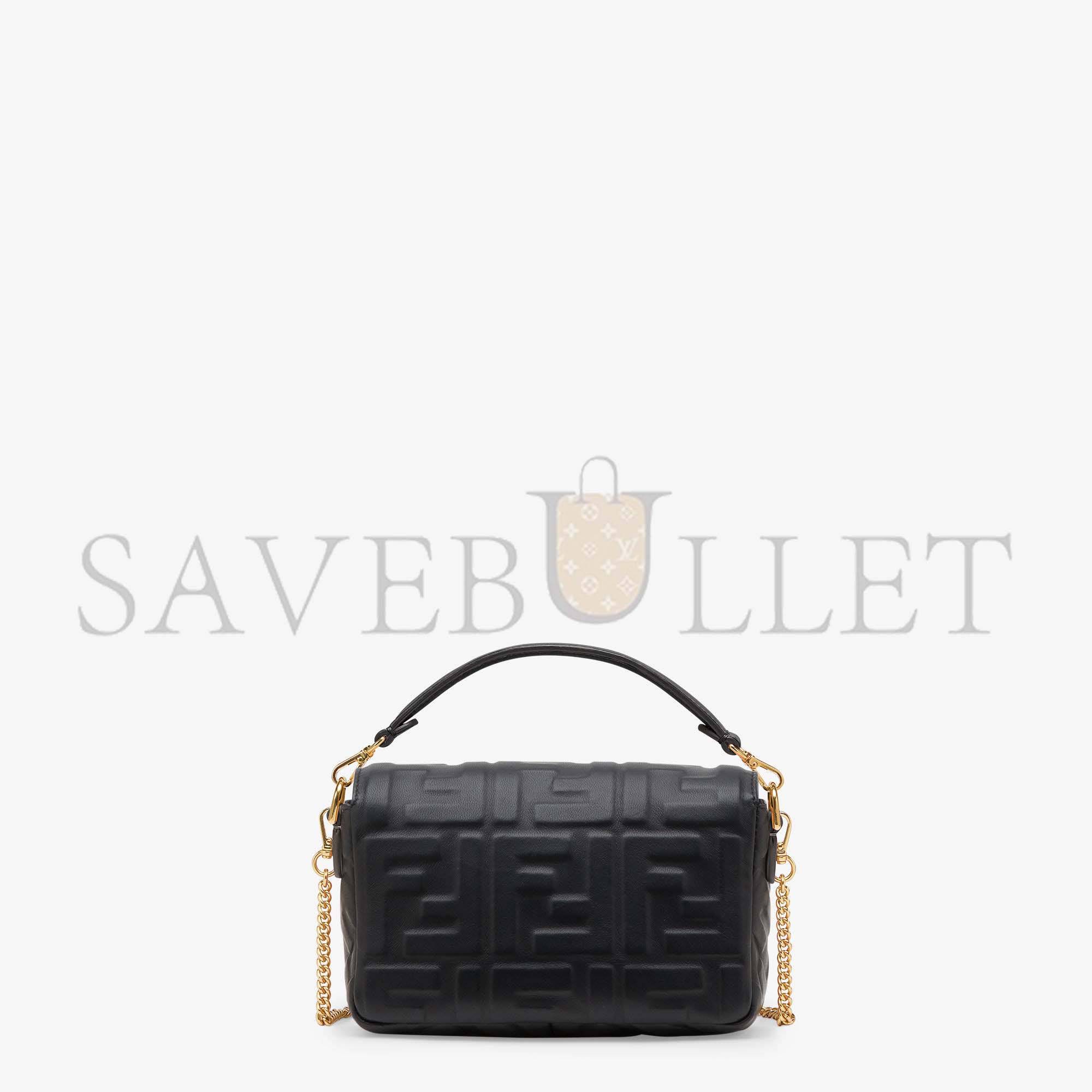 FENDI BAGUETTE MINI - BLACK LEATHER BAG 8BS017A72VF15ZW (19*11.5*4cm)