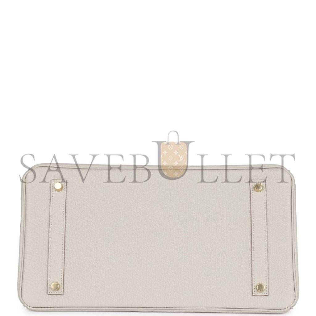 HERMES BIRKIN 35 GRIS PERLE TOGO GOLD HARDWARE 39891068813406 (35cm)