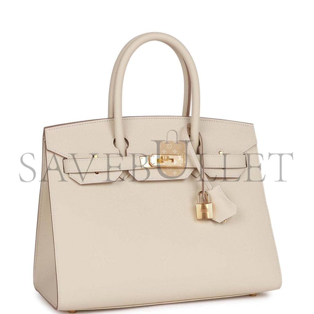 HERMES BIRKIN SELLIER 30 CRAIE EPSOM GOLD HARDWARE 39873599111262 (30cm)