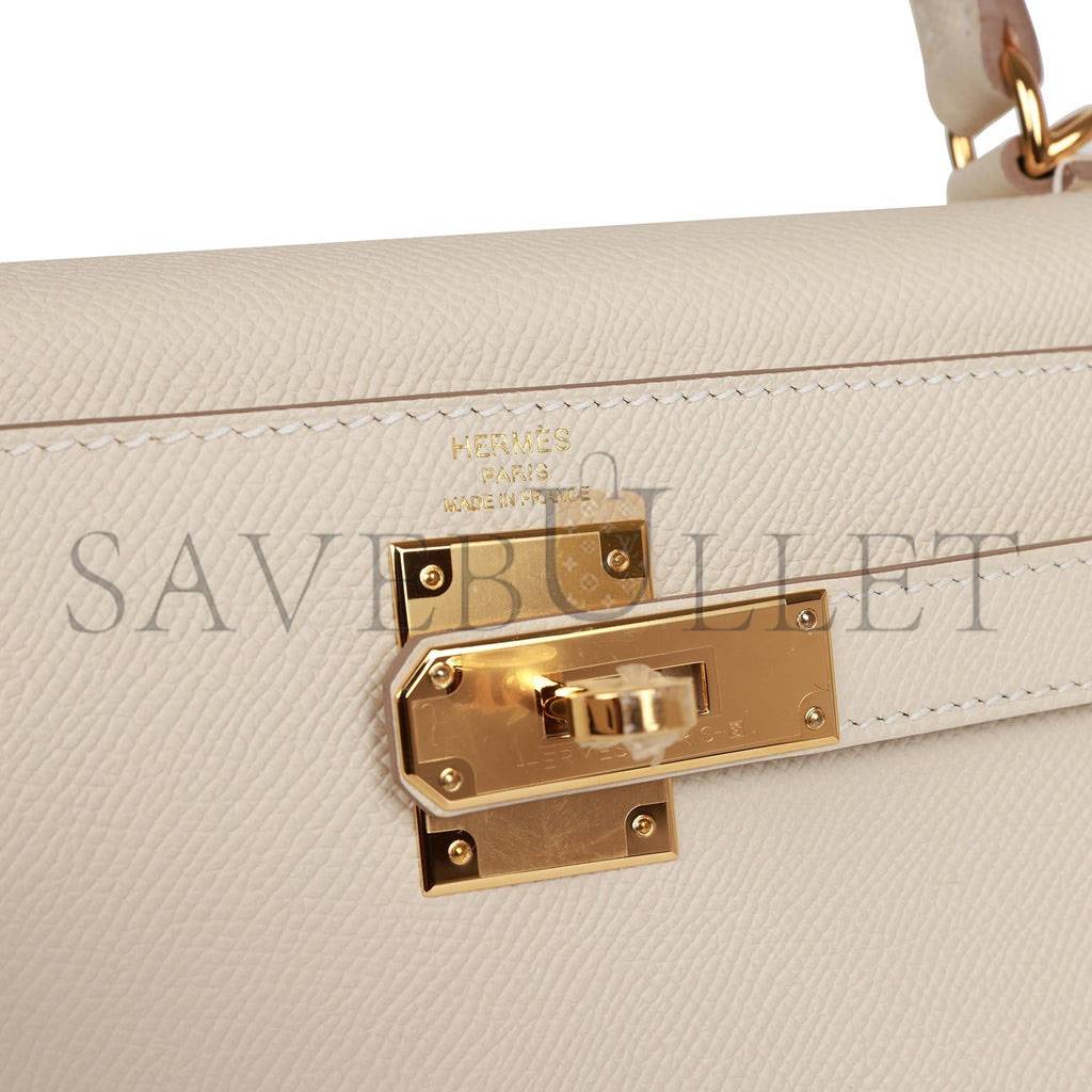 HERMES CRAIE EPSOM SELLIER KELLY 28CM GOLD HARDWARE (28*21*12cm)