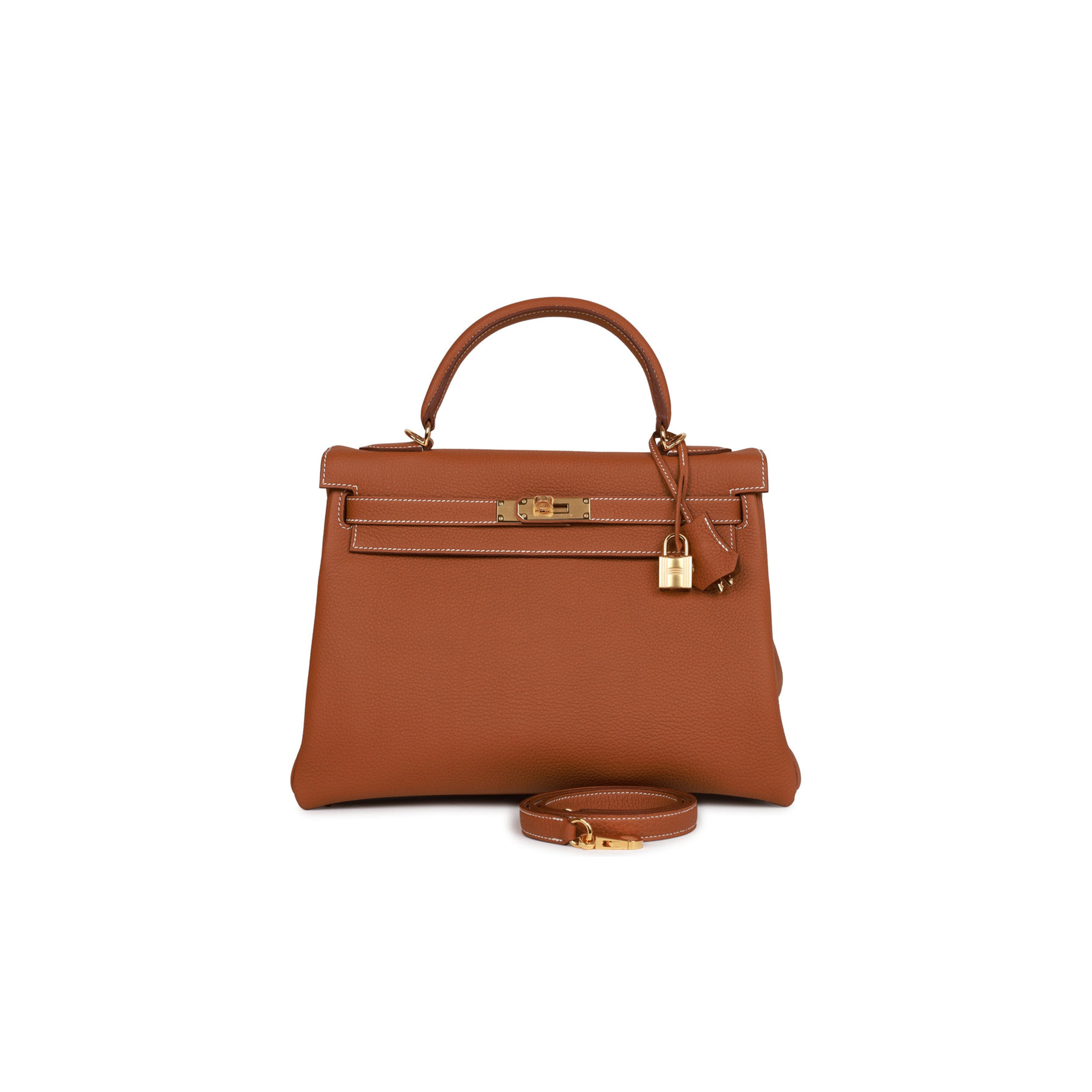 HERMES KELLY RETOURNE 32 GOLD TOGO GOLD HARDWARE  (32*23*10.5cm)