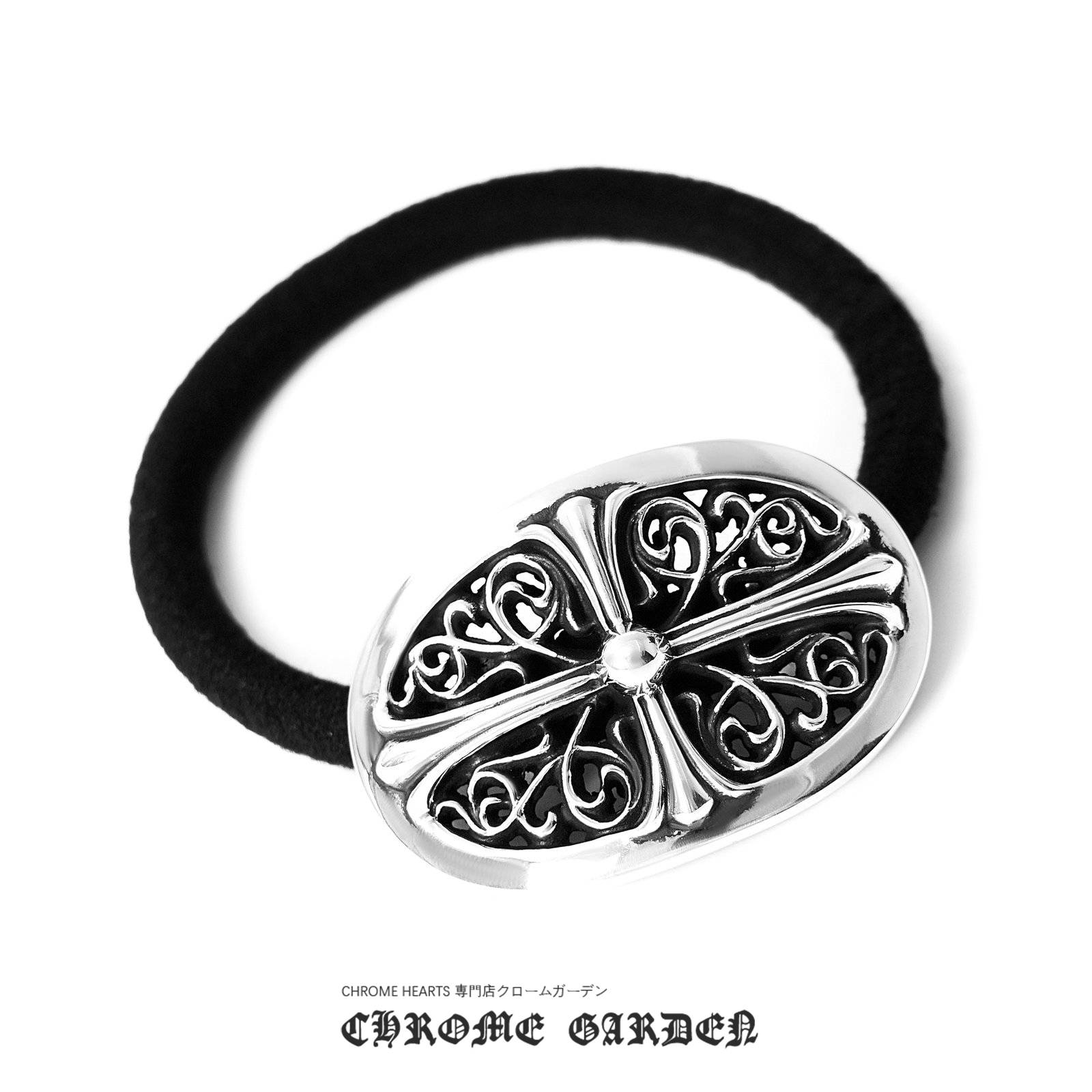 CHROME HEARTS TINY FLORAL HAIR TIE