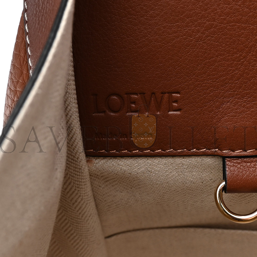 LOEWE GRAINED CALFSKIN SMALL HAMMOCK SHOULDER BAG TAN (29*25*13cm)