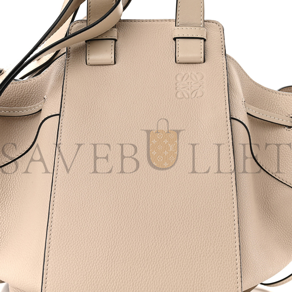 LOEWE GRAINED CALFSKIN SMALL HAMMOCK SHOULDER BAG SAND (30*25*13.5cm)