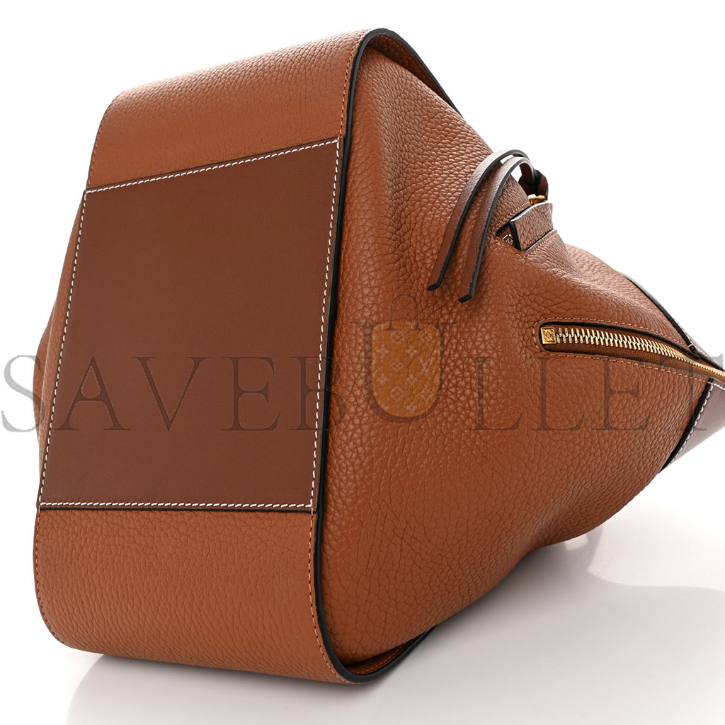 LOEWE GRAINED CALFSKIN SMALL HAMMOCK SHOULDER BAG TAN (29*25*13cm)