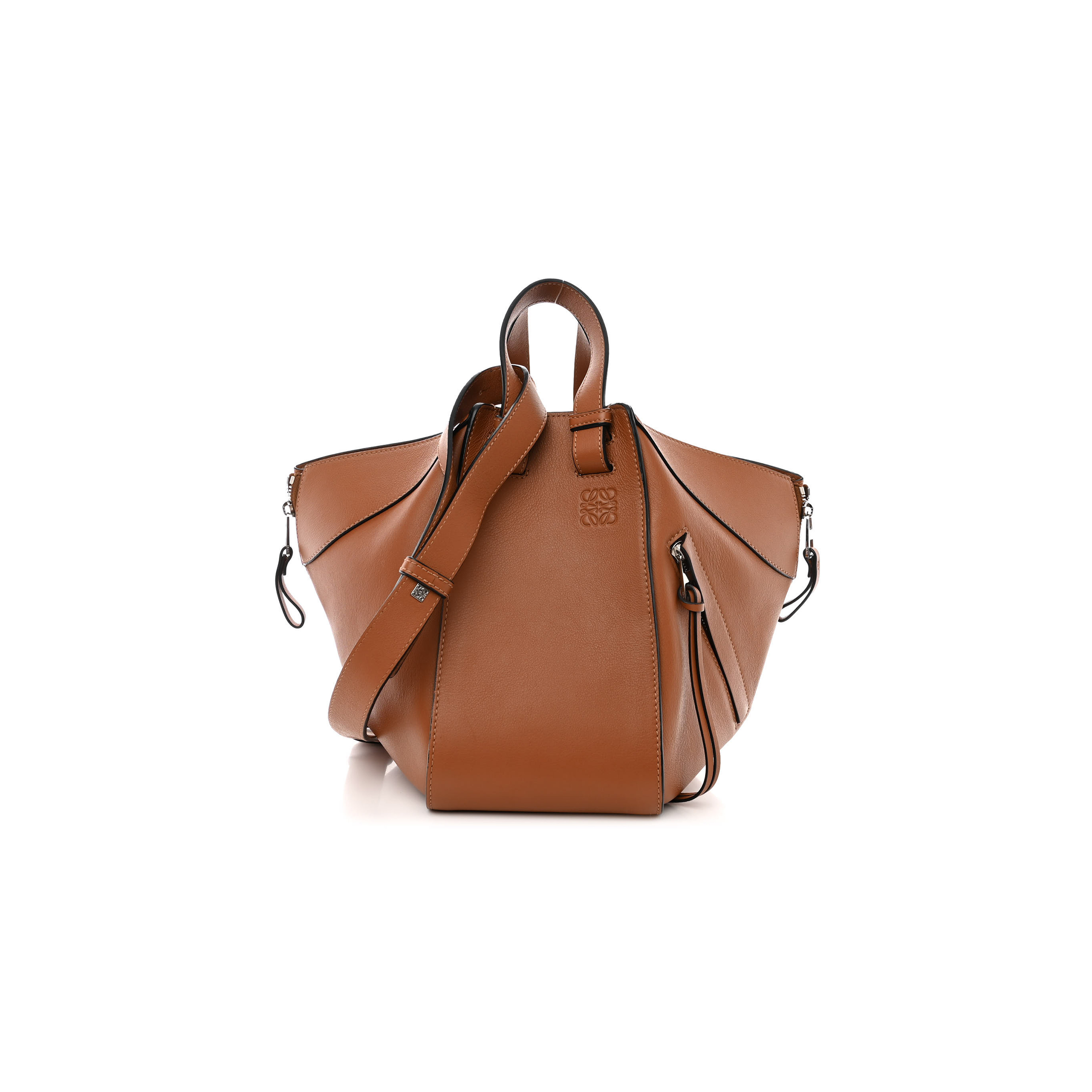 LOEWE CALFSKIN SMALL HAMMOCK SHOULDER BAG TAN (28*24*13cm)