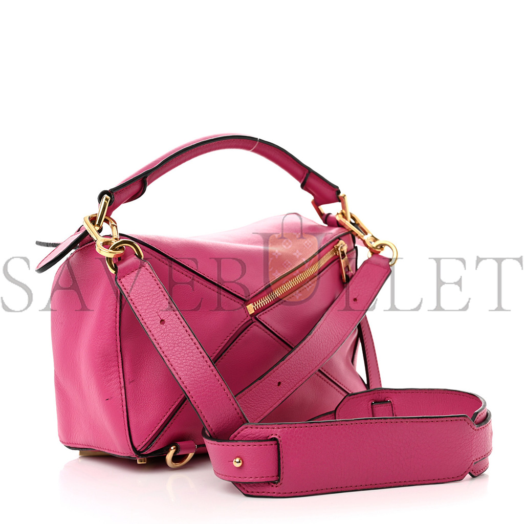 LOEWE CALFSKIN SMALL PUZZLE BAG FUCHSIA (24*16.5*10.5cm)