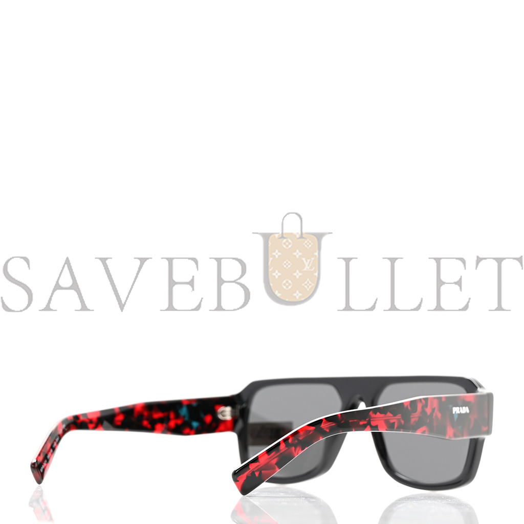 PRADA ACETATE SYMBOLE SUNGLASSES SPR 15Y SCARLET TORTOISE