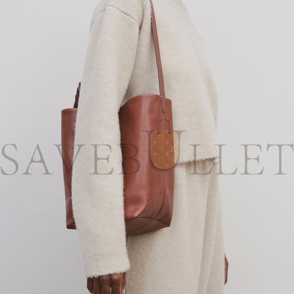 THE ROW MEDIUM NS SHOULDER BAG IN LEATHER COGNAC W1588L72CGNPL （33*28*15cm)