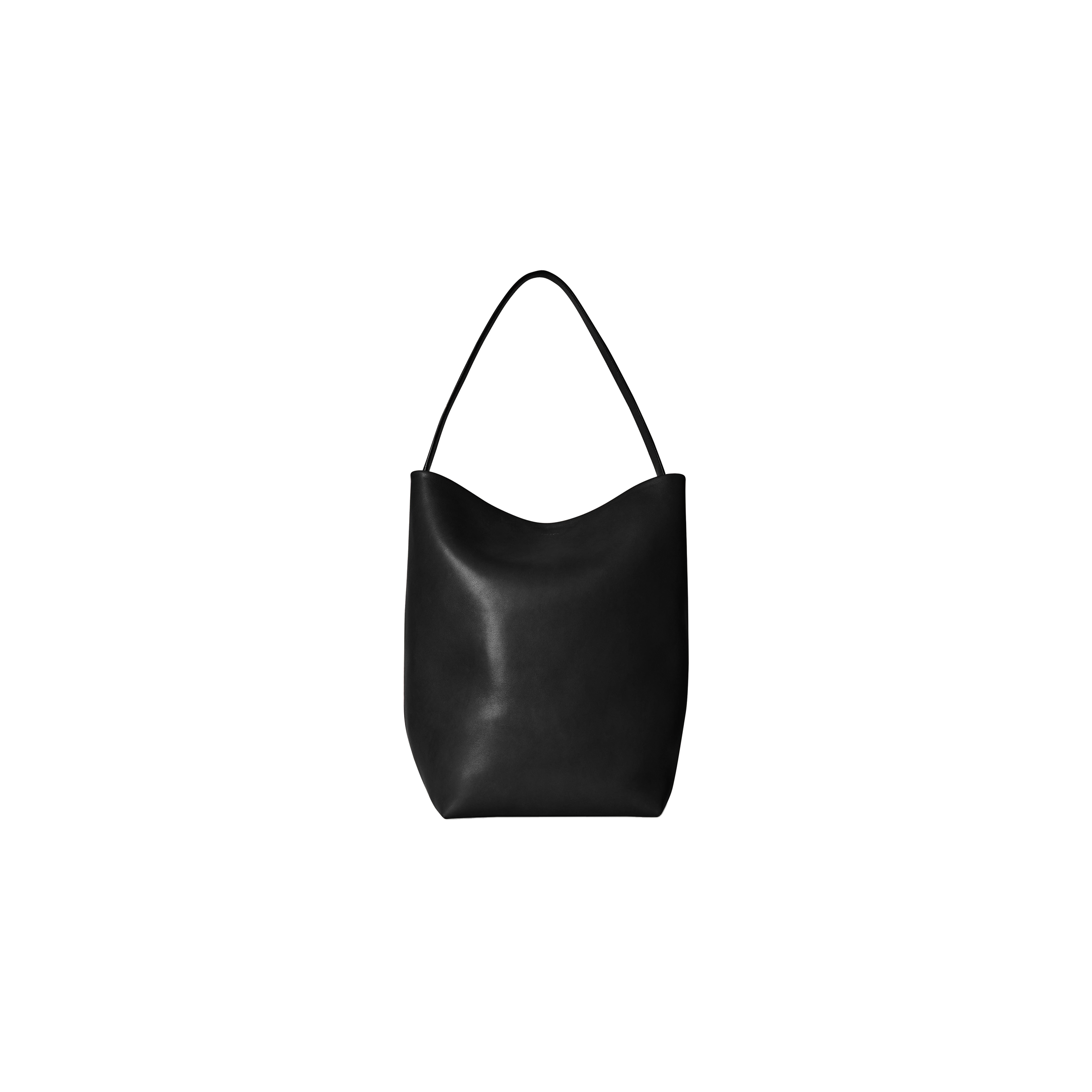 THE ROW LARGE NS PARK TOTE BAG IN LEATHER BLACK W1273L72BLPL (38*43*20cm)