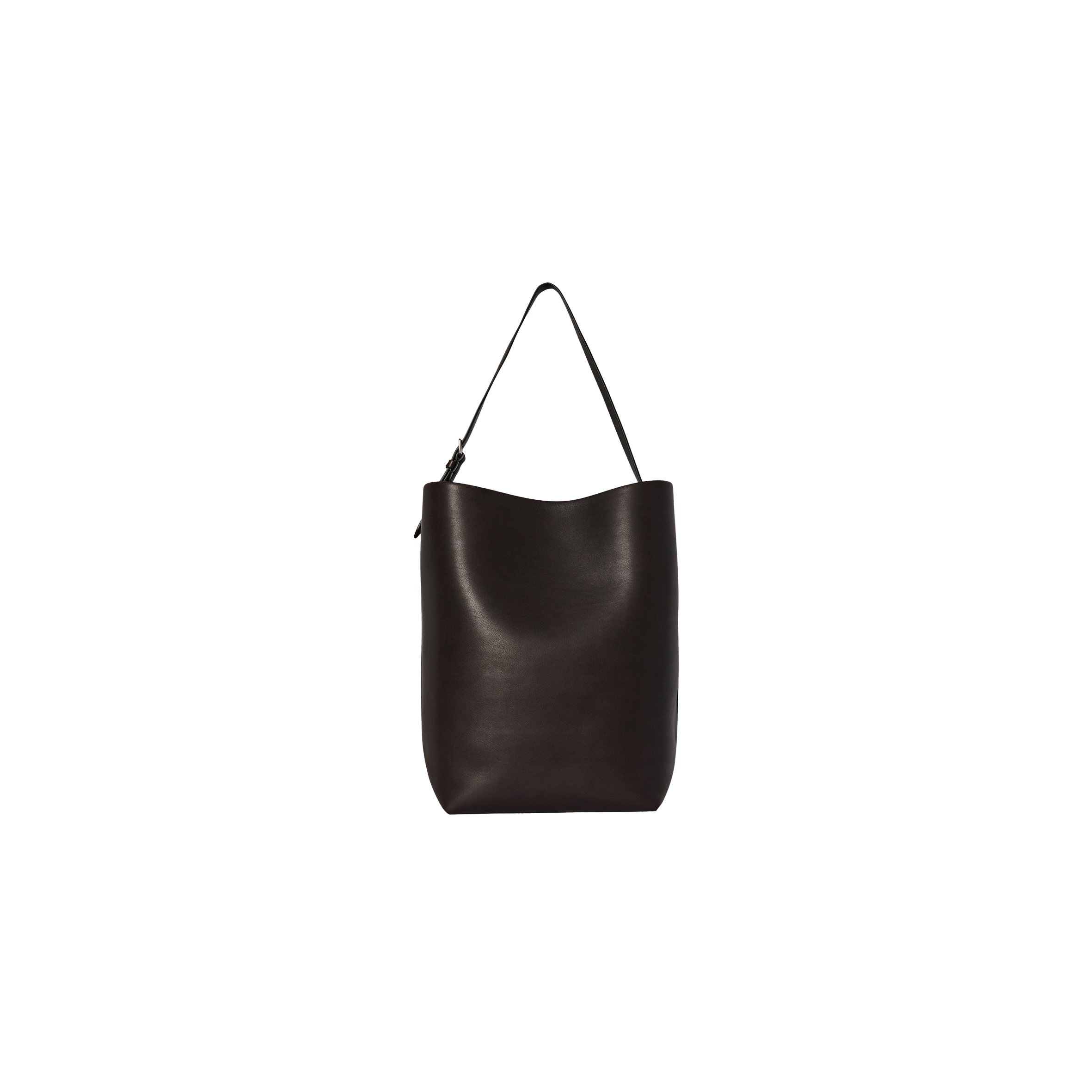 THE ROW LARGE NS SHOULDER BAG IN LEATHER DARK BROWN W1587L72DBP (38*43*20cm)