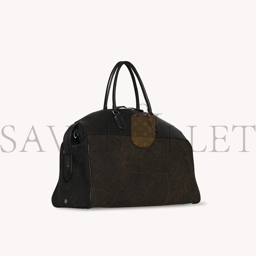 THE ROW GEORGE DUFFLE IN LEATHER AND DENIM BLACKBLACK W1630L52W763BBLCS (43*18*30cm)