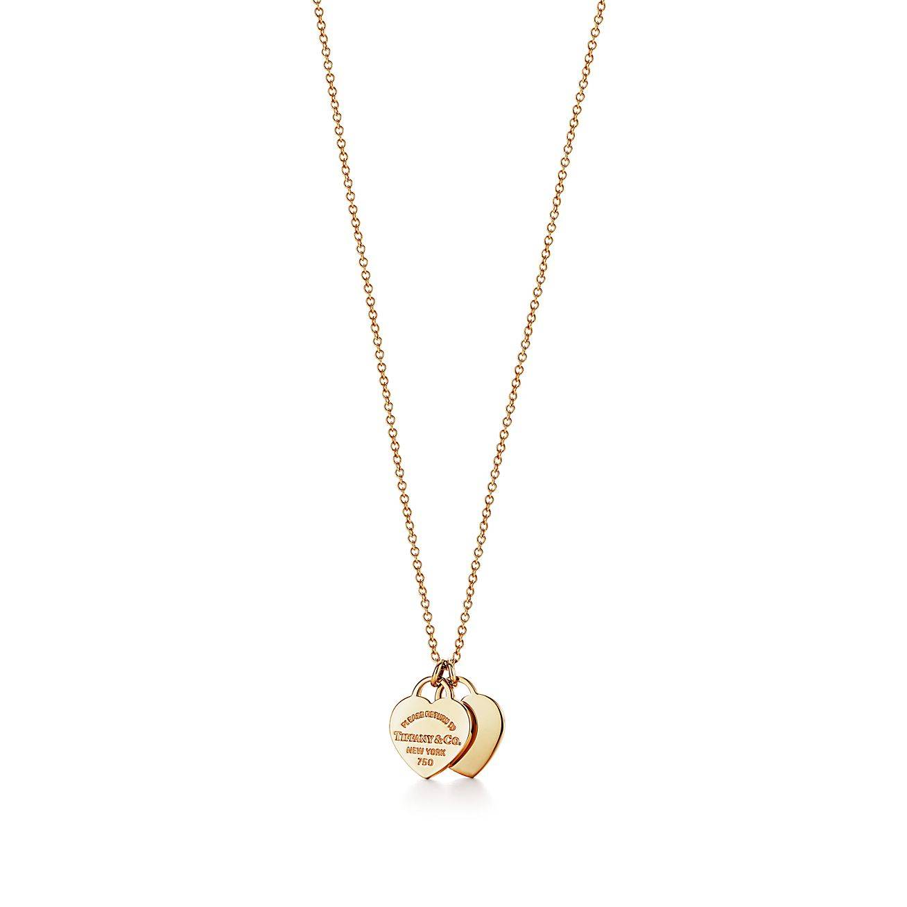 TIFFANY RETURN TO TIFFANY® DOUBLE HEART TAG PENDANT IN YELLOW GOLD, MINI