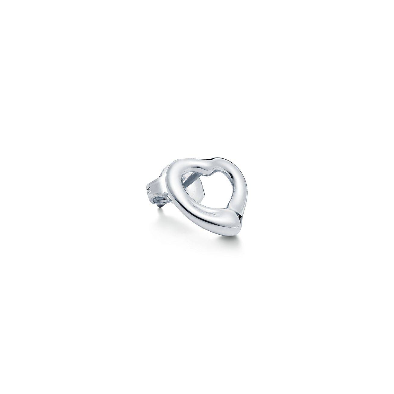 TIFFANY  ELSA PERETTI® OPEN HEART STUD EARRINGS IN SILVER, 11 MM