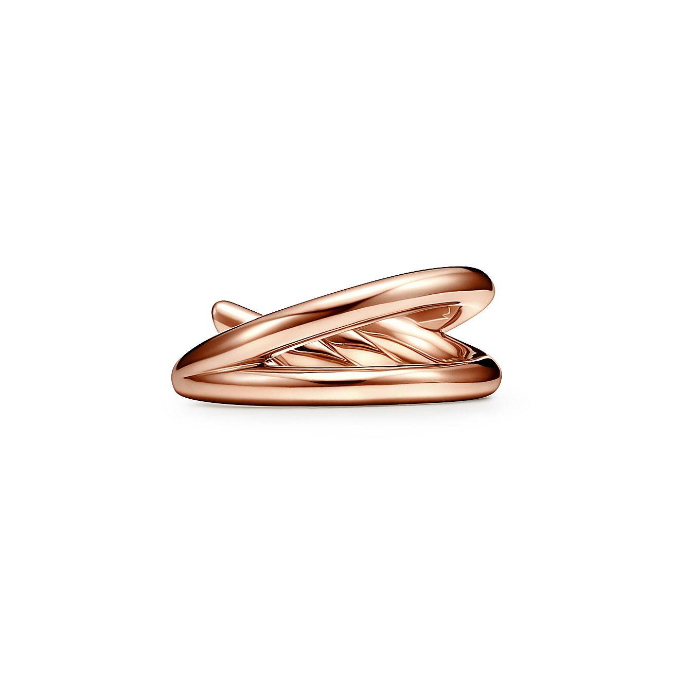 TIFFANY KNOT DOUBLE ROW RING IN ROSE GOLD	