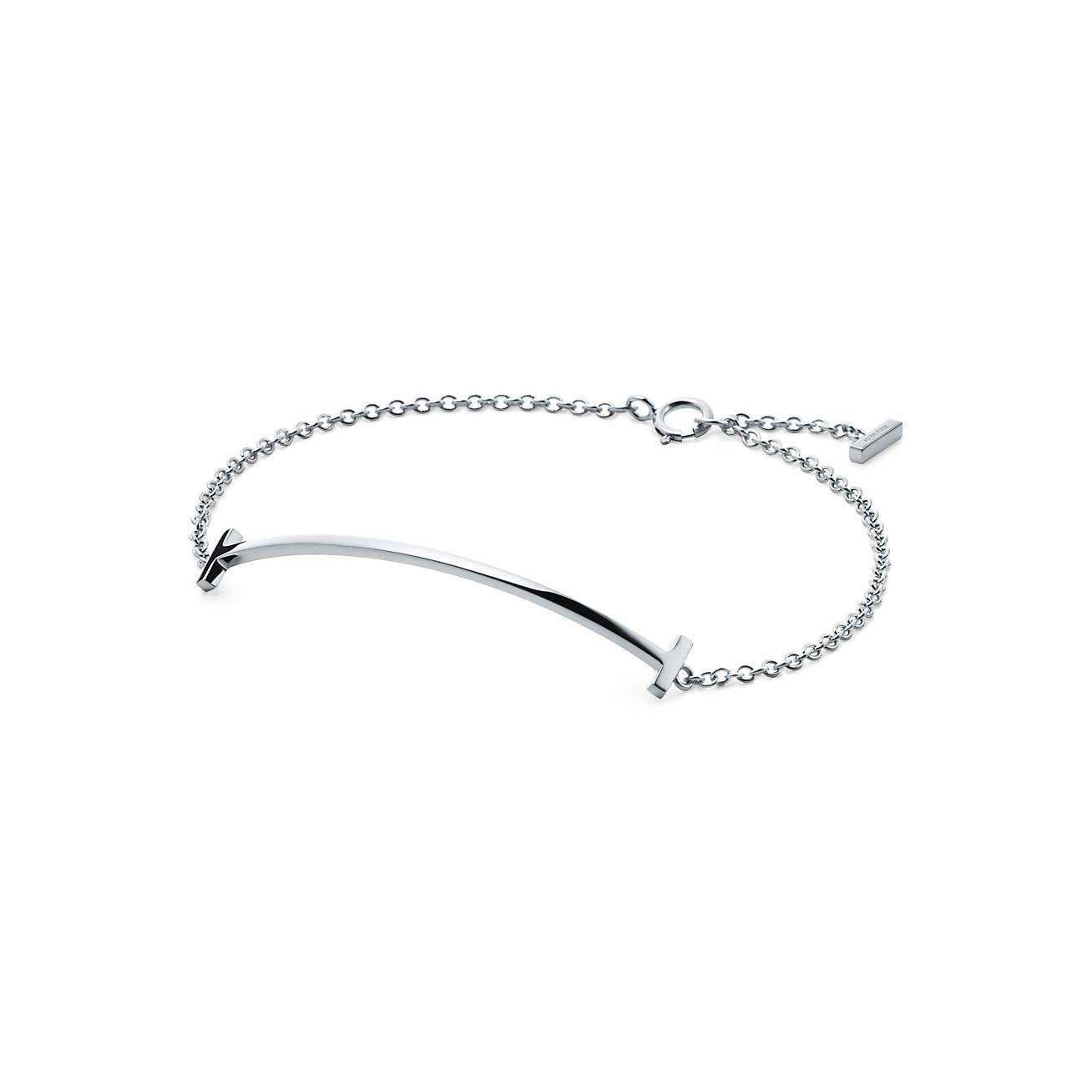 TIFFANY T SMILE BRACELET IN WHITE GOLD