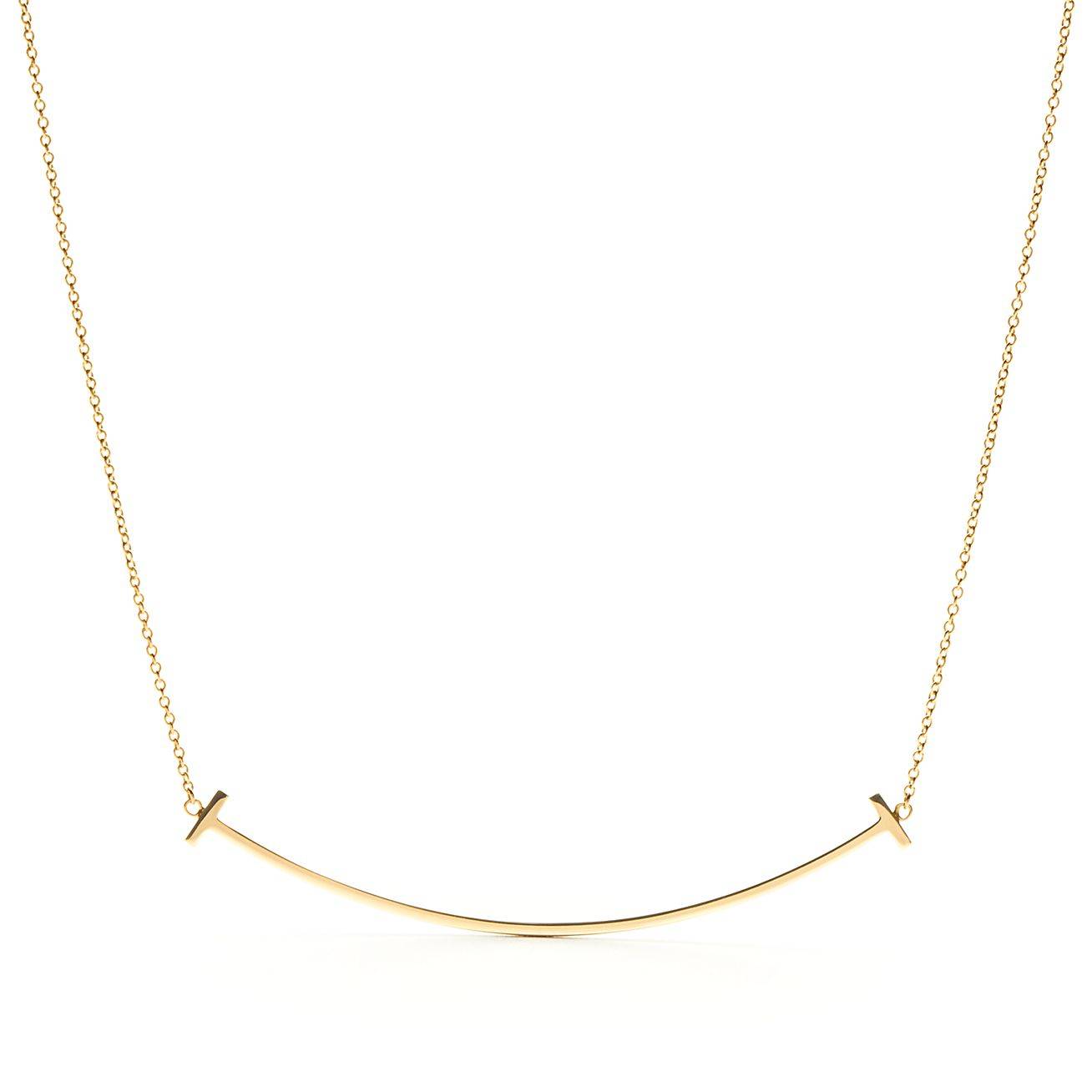 TIFFANY T SMILE PENDANT IN YELLOW GOLD, LARGE