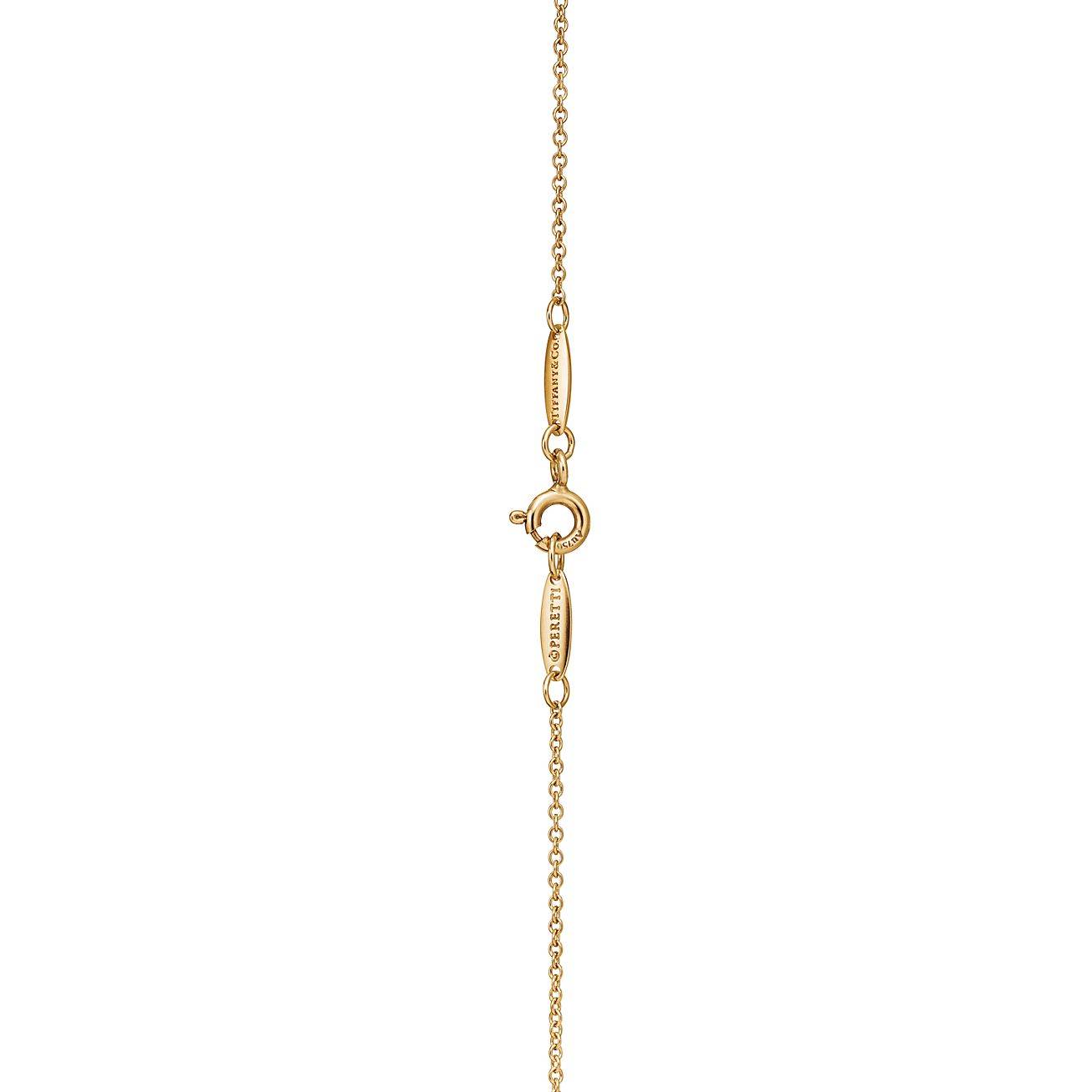 TIFFANY  ELSA PERETTI® OPEN HEART PENDANT IN 18K GOLD WITH DIAMONDS