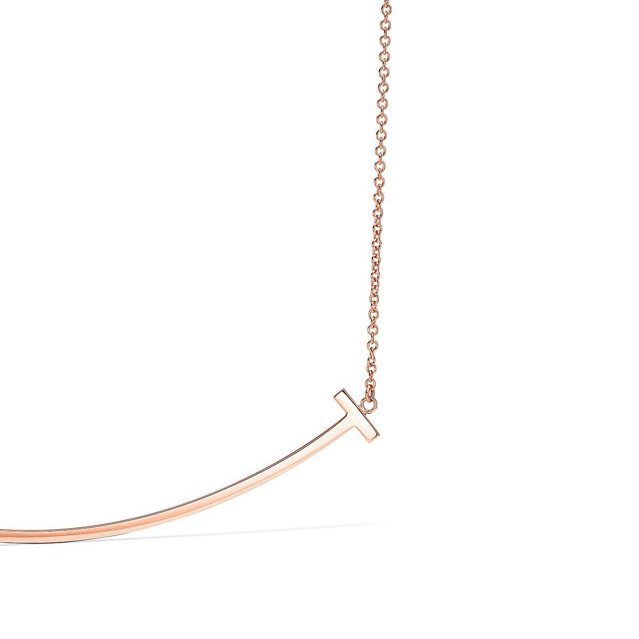 TIFFANY T SMILE PENDANT IN ROSE GOLD, LARGE