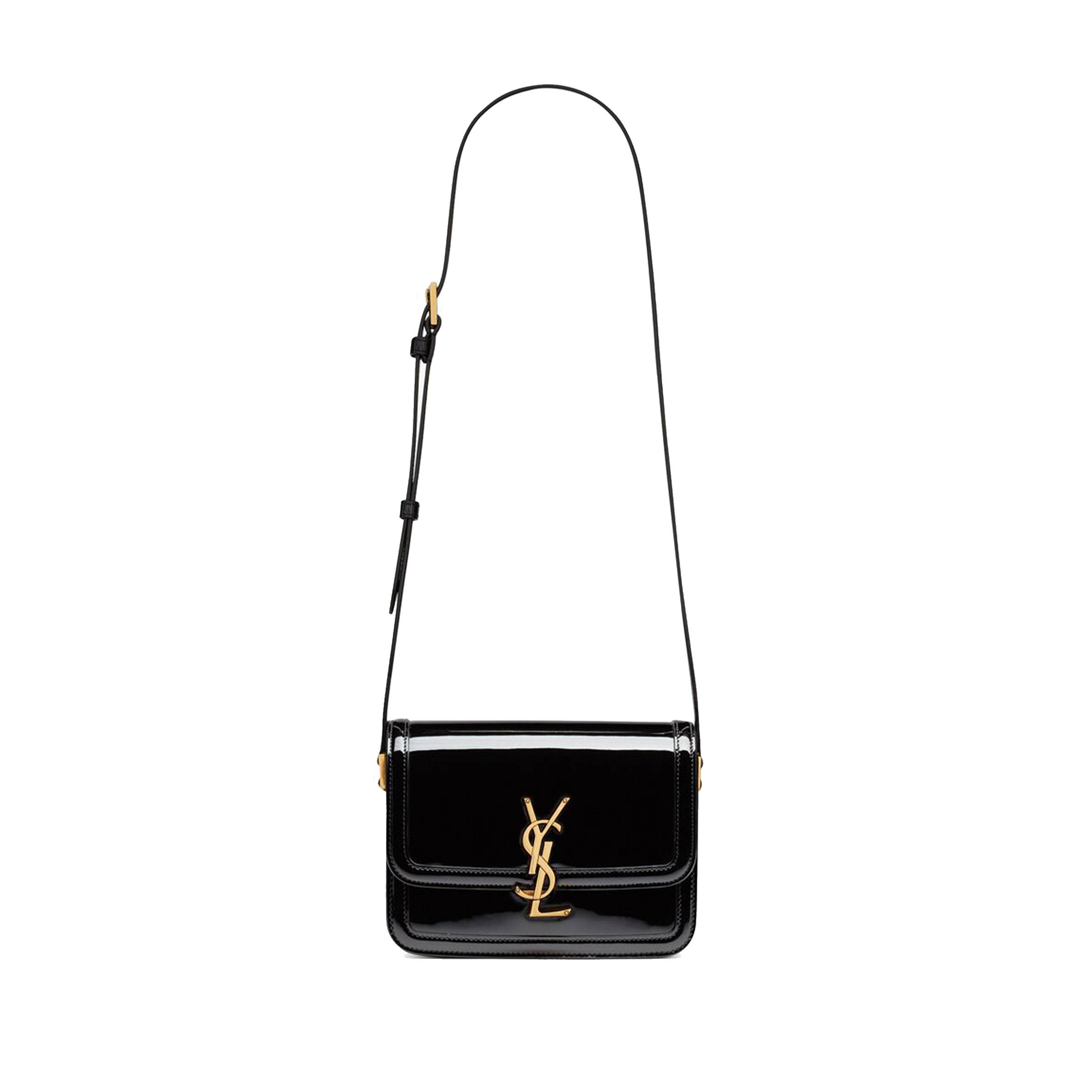 YSL SOLFERINO SMALL SATCHEL IN LACQUERED PATENT LEATHER 634306BMIIW1000 (18.5*14*6cm)