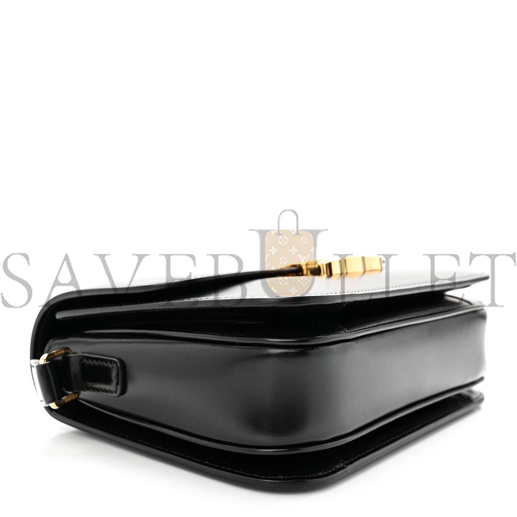 CELINE SHINY CALFSKIN MEDIUM TRIOMPHE BLACK (23*15*5cm)