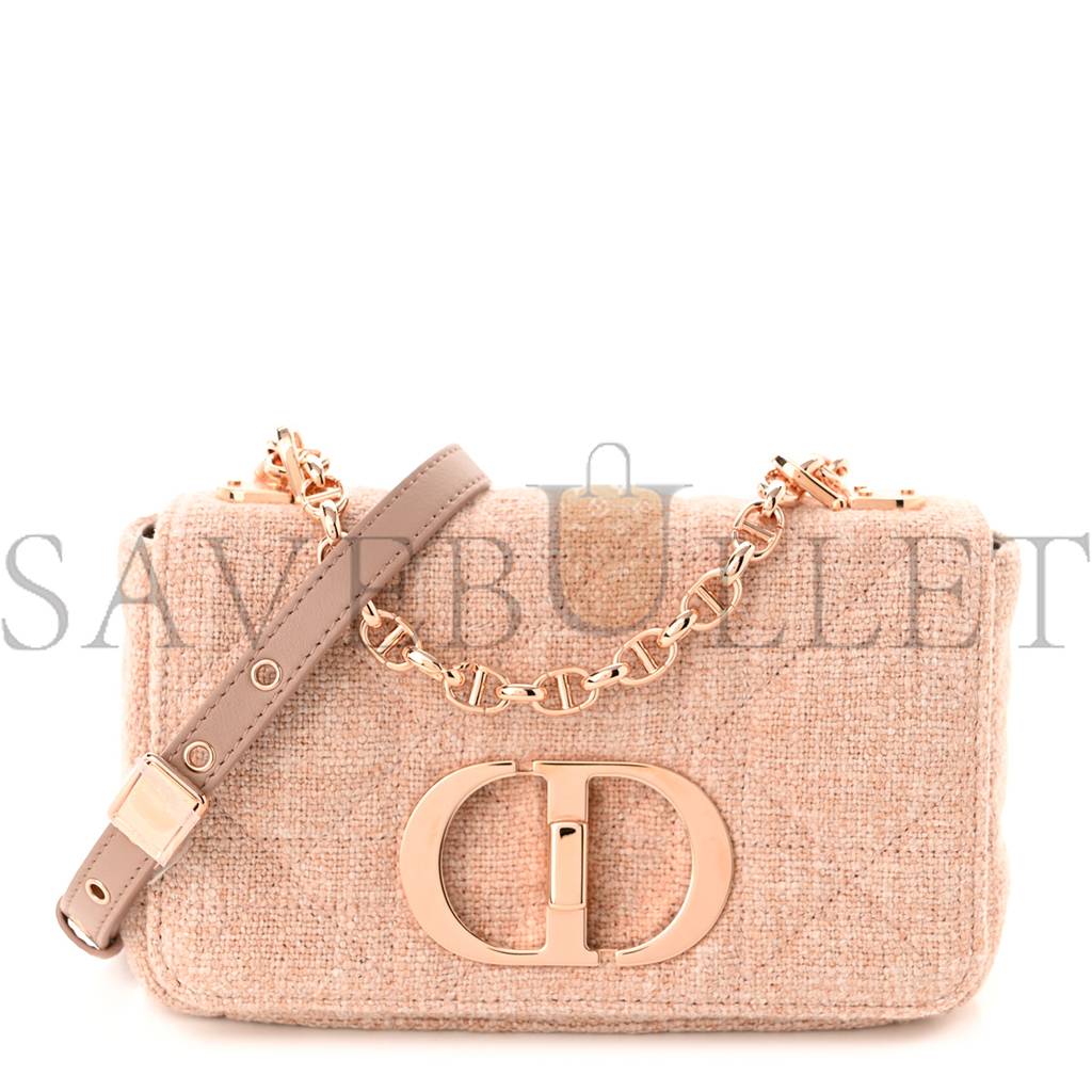 DIOR LINEN MACROCANNAGE SMALL CARO BAG ROSE (19*12*7.6cm)