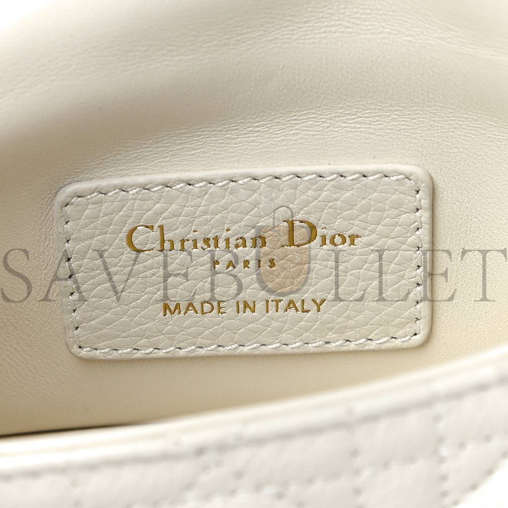 DIOR SUPPLE CALFSKIN CANNAGE MICRO CARO BAG LATTE (13*8*5.7cm)