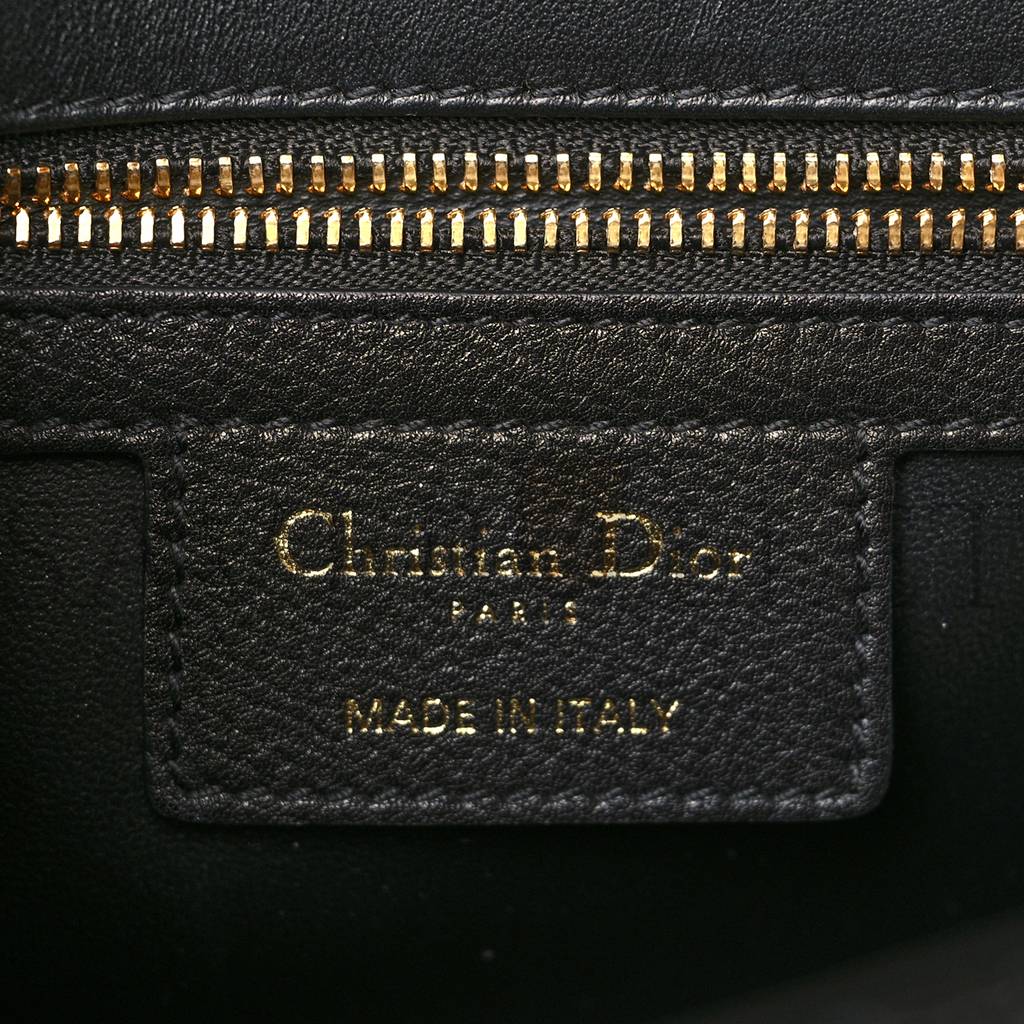 DIOR CALFSKIN CANNAGE MEDIUM CARO BAG BLACK (25*15*8.9cm)