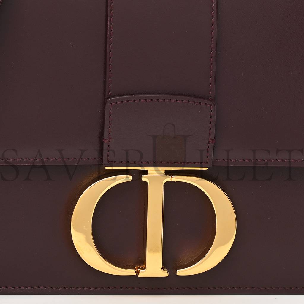 DIOR SMOOTH CALFSKIN 30 MONTAIGNE FLAP BAG BURGUNDY (23*17*5.1cm)