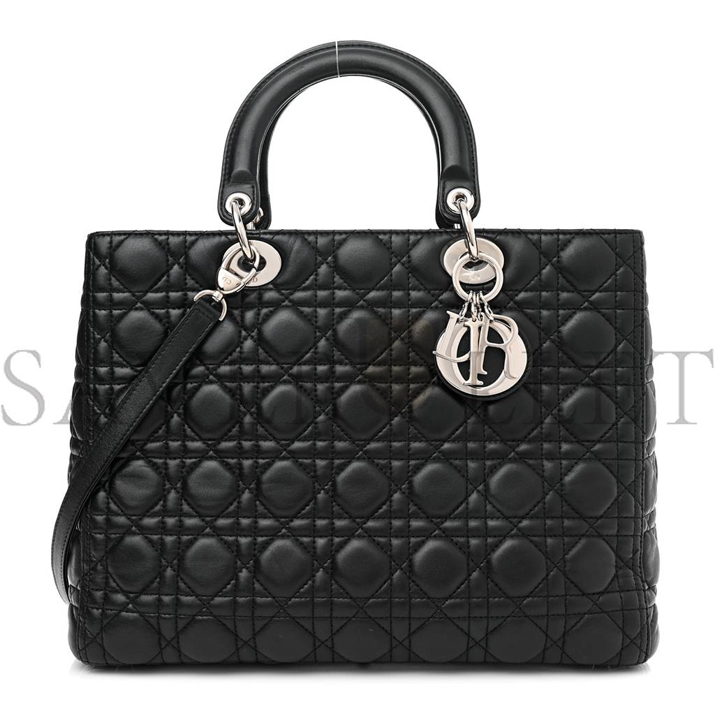 Lambskin Cannage Large Lady Dior Black