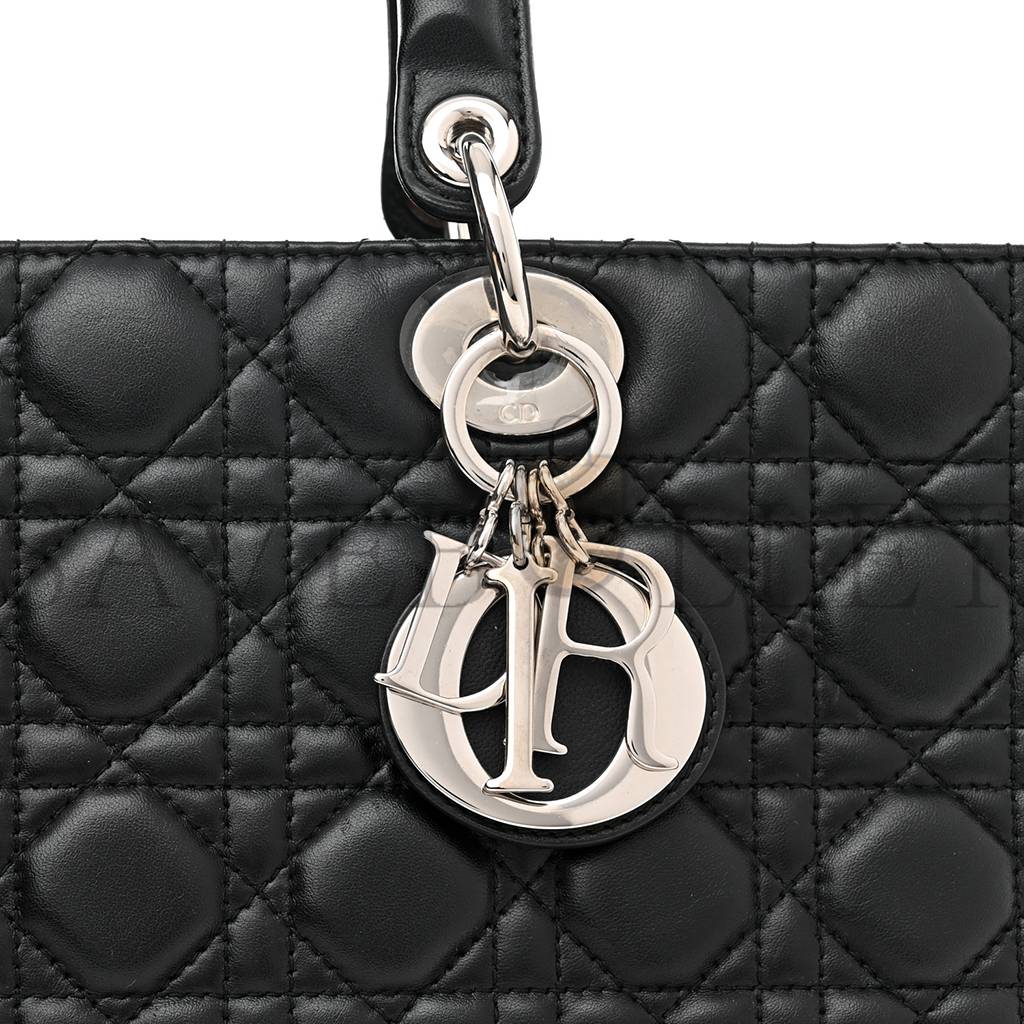 Lambskin Cannage Large Lady Dior Black